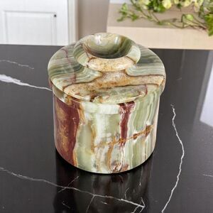 Onyx Green Butter Bell, handmade French Style Marble Butter Crock, Butter keeper